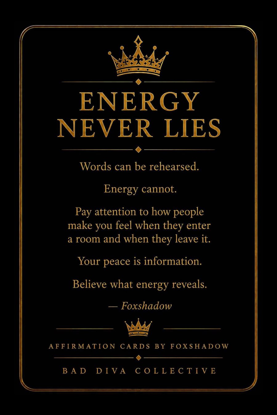 Energy Never Lies — reflection